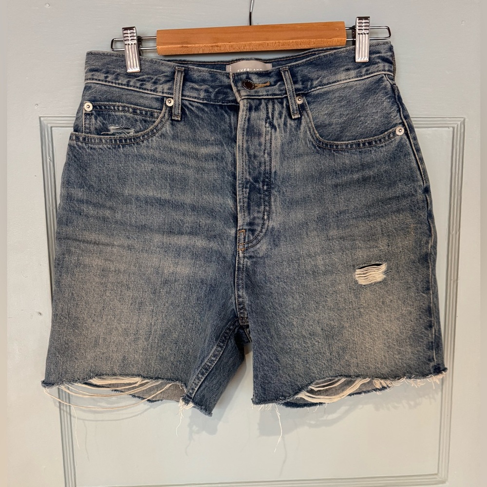 Everlane Blue Jean Shorts Distressed Casual
